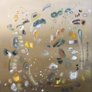 Driftwood, 24x24 inches, acrylic and pastel on raw canvas 