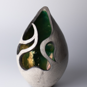 nosara vessel 6 - raku vessel by Jim Sweeney