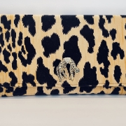 Juno Clutch Beautiful Velvet Leopard Design Vintage Leopard Brooch 