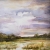 Rainy watercolor marsh in purple and green