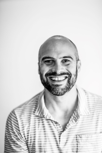 Black and white photograph of the author