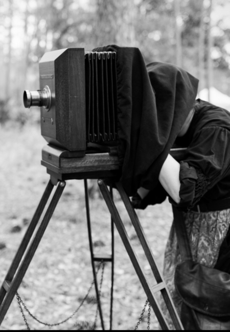 Me with my main camera as I make a tintype 